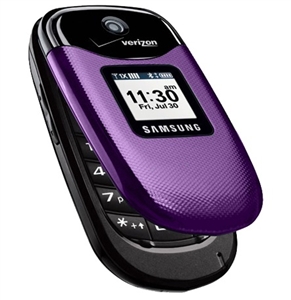 WHOLESALE CELL PHONES, WHOLESALE VERIZON CELL PHONES, SAMSUNG GUSTO U360  PURPLE VERIZON PAGEPLUS CDMA CARRIER RETURNS A-STOCK